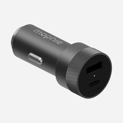 32W Dual Port USB-C + USB-A Car Adapter